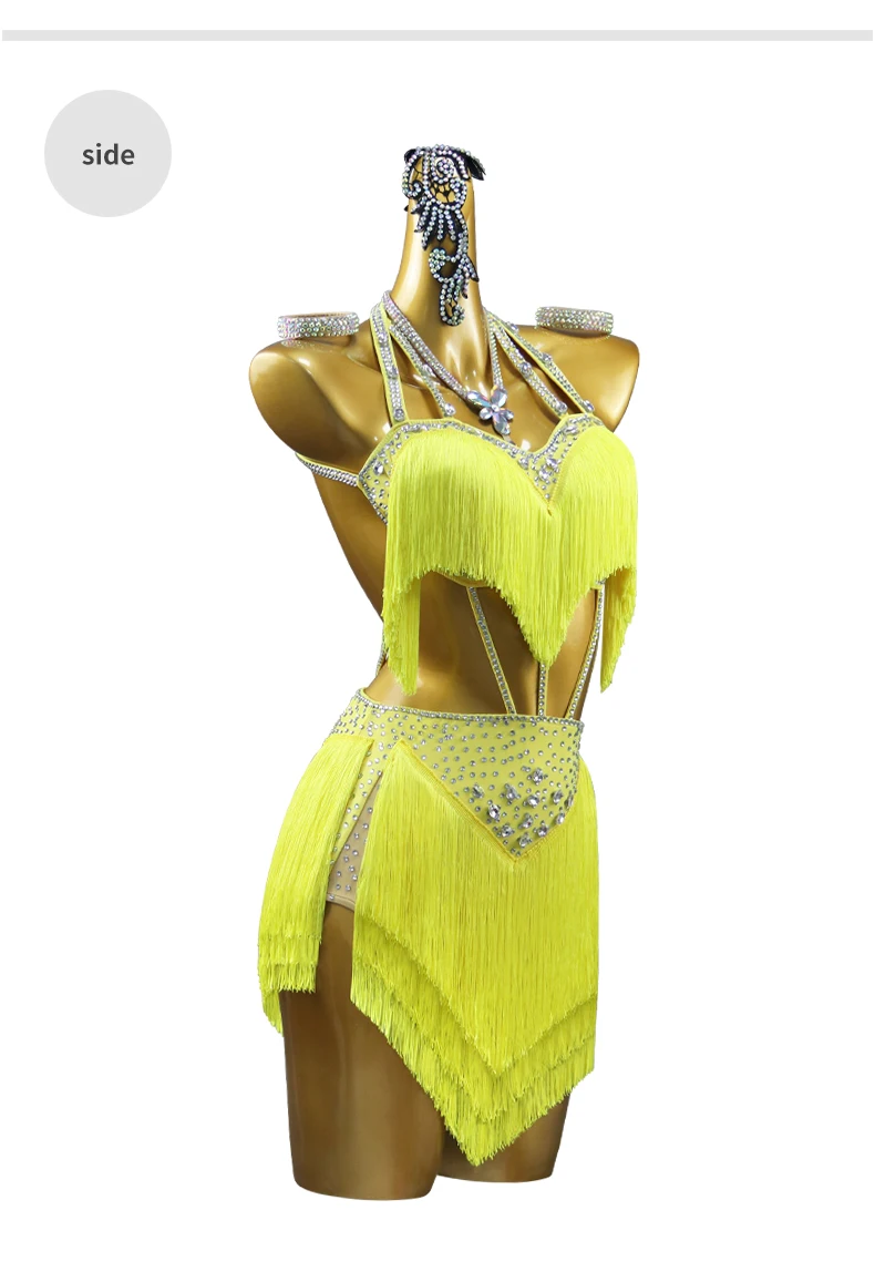 2026 Damen Partykleid Lateinamerikanisches Tanzkostüm Mädchen Tanzkleidung Kleider für Abschlussball und Party Erwachsene Sportliche Elegante Cabaret-Kostüme mit Fransen – Detail 8