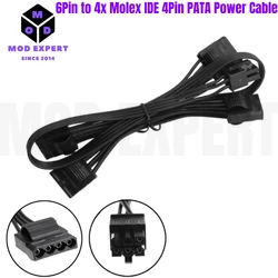 6Pin to 4 Molex IDE 4Pin PATA Perif Power Cable for Corsair Type 3 & 4 Modular Power RMi RMx RMe AXi HX HXi RM CS-M CX-M TX-M SF