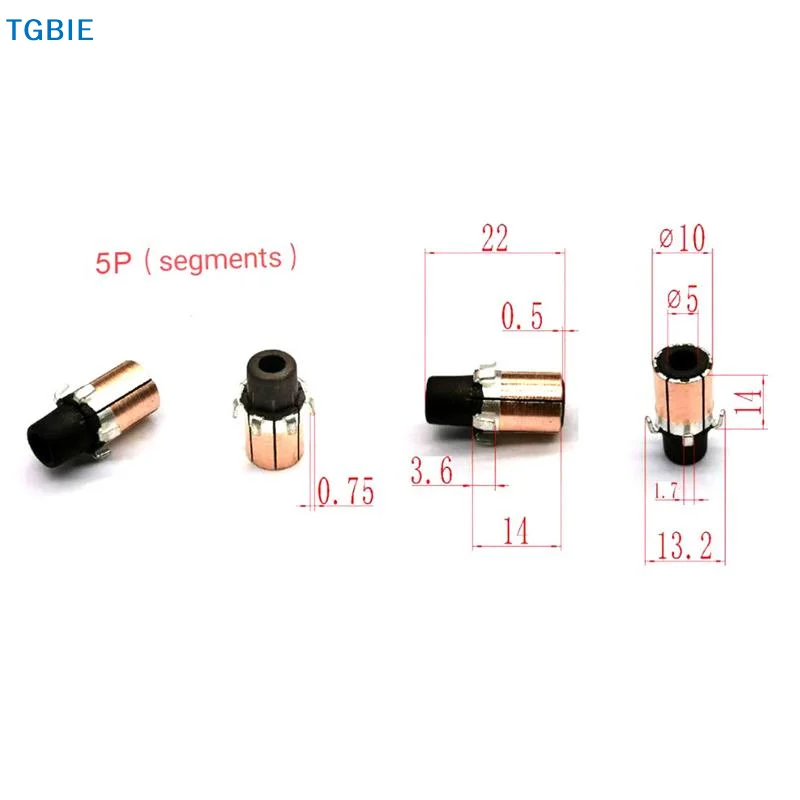 

[TL]1/5Pcs 10*5*14mm Hook-type Copper Commutator Micro Motor Commutator Rectifier Directional Copper Heads