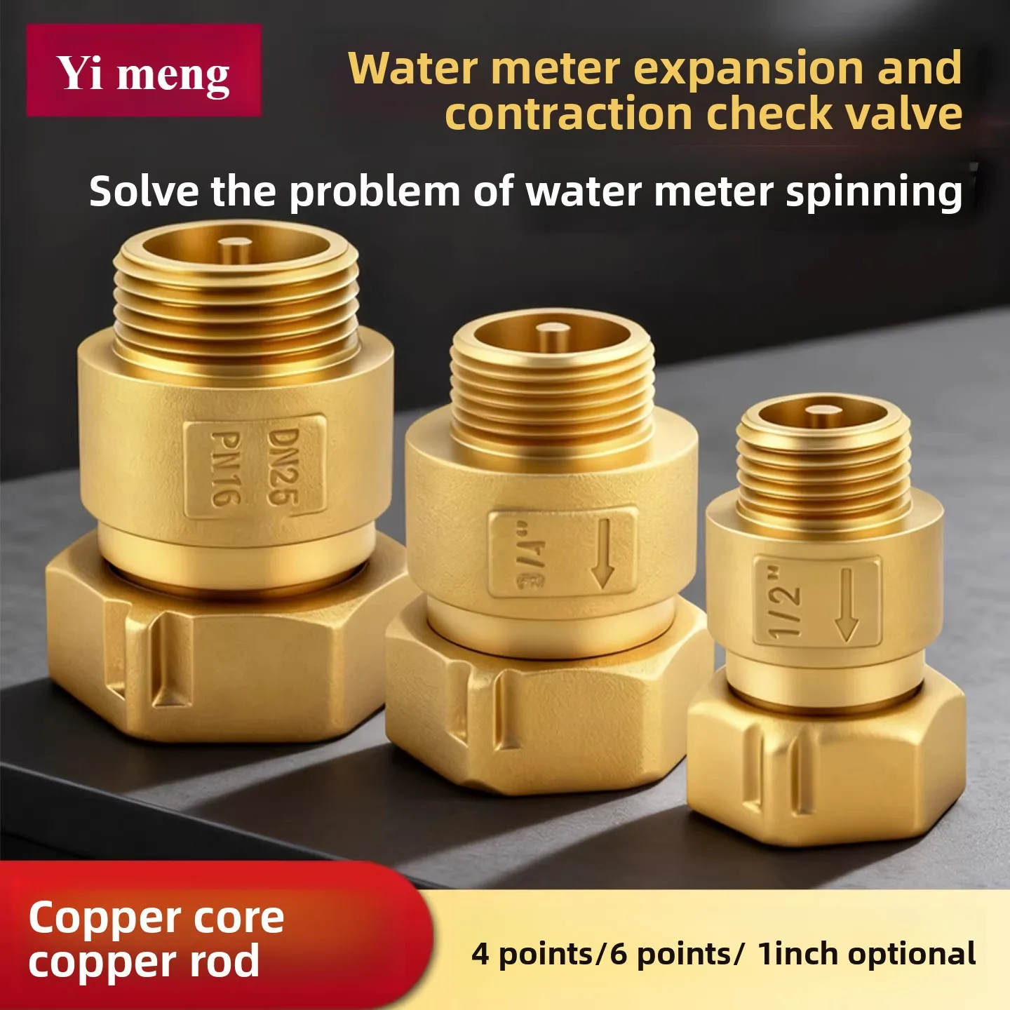 Brass Front Check Valve Single-Direction Internal and External Threaded Check Valve