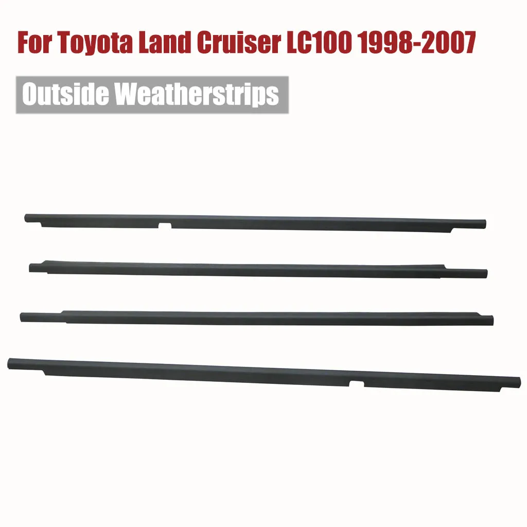 For Toyota Land Cruiser LC100 1998-2007 Outside Weatherstrip Window Glass Seal Door Belt Weather Strip Accessories Rubber Black