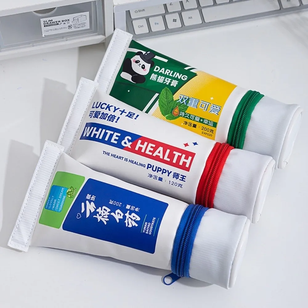 Capybara Toothpaste Pen Bag Large Capacity Simulation Toothpaste Stationery Bag Cute Cartoon Toothpaste Pencil Case Kids