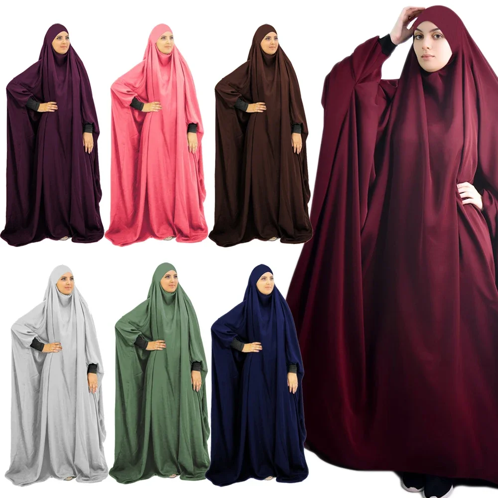 

Muslim Women Overhead Abaya Prayer Garment Dress Islamic Clothes Hijab Robe Ramadan Arab Kaftan Middle East Abayas