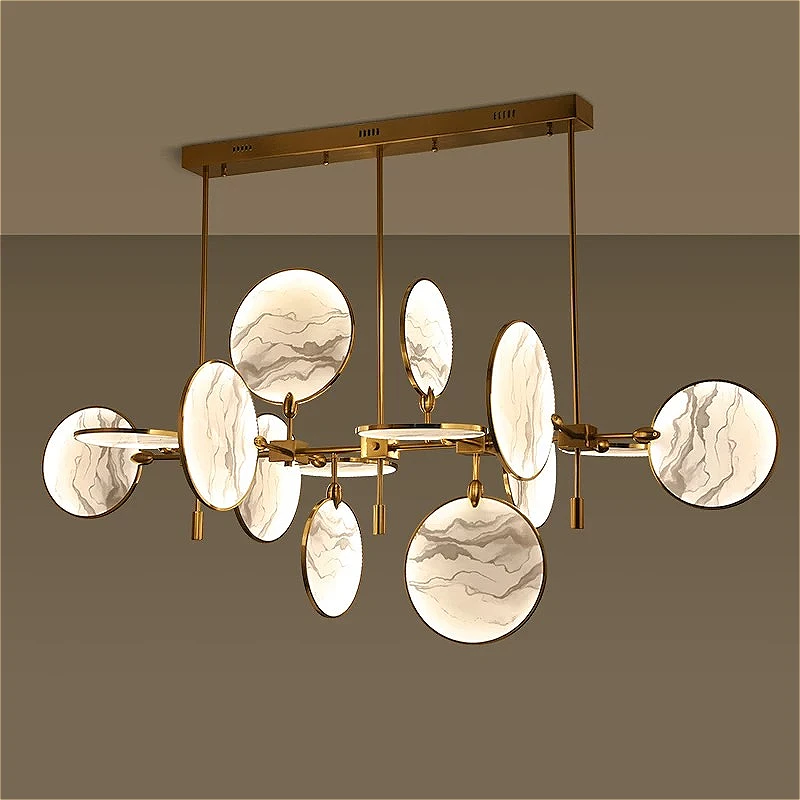 

Modern Vintage Led Pendant Lights Iron Marble Chandeliers Home Decor Loft Living Kitchen Bedroom Suspension Design Lamp