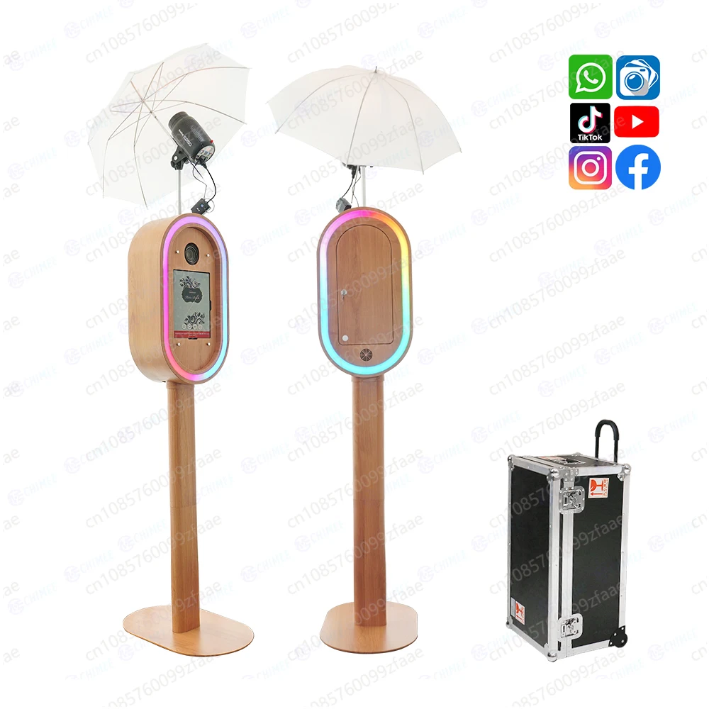 

Vintage Vintage Wooden iPad DSLR Photo Booth Case DSLR Camera Shoot Instant Print Oval iPad Selfie Photo Booth Machine