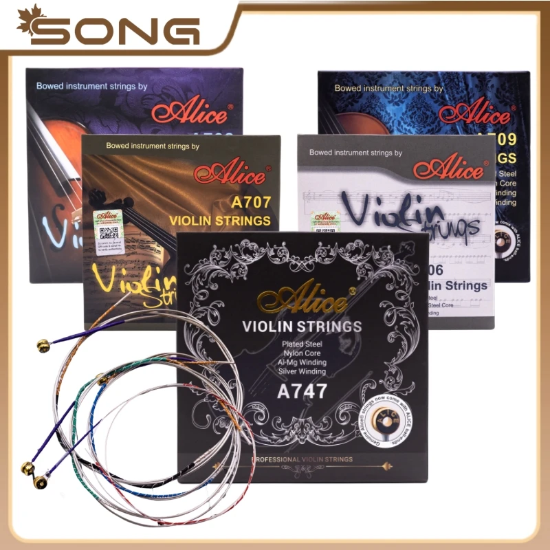 4/4 Alice Strings A747 Plated Steel Nylon Al-Mg Silver Core Winding 3/4 1/2 1/4 Fiddler string A703 EADG Professional violinist