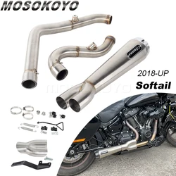 Muffler Exhaust Systems Silencer Pipe For Harley Softail 2018-up Street Bob FXBB 114 FXBBS FXST 2-into-1 Full Motorcycle Exhaust