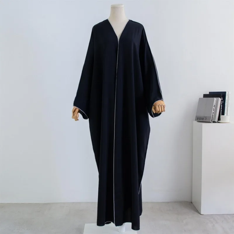 Muslim Out Abaya Smocking Sleeve One-piece Prayer Women Jilbab Cardigan Coat Islamic Clothing Dubai Saudi Robe Turkish