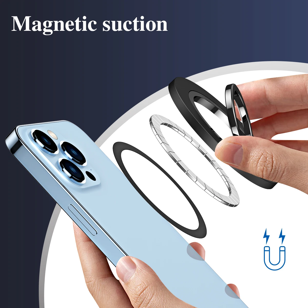 Dudukan Magnetik Kuat Lipat Ponsel untuk Cincin Jari Magsafe 360 °   Dudukan Magnet Braket Rotasi untuk iPhone 16 15 Samsung