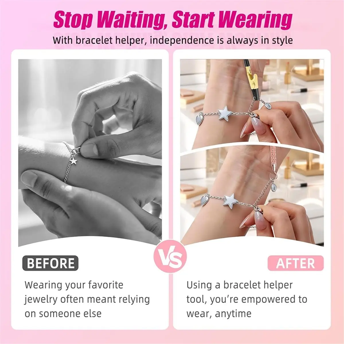 Promotional-2 Pcs Bracelet Helper Tool Set, Easy Self-Fastening for Bracelets, Necklaces & Crafts