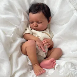 50 CM Soft Silicone Asleep Reborn Black Baby Art Doll Toy For Girl 20 Inch Like Real Cloth Body Doll Birthday Gift