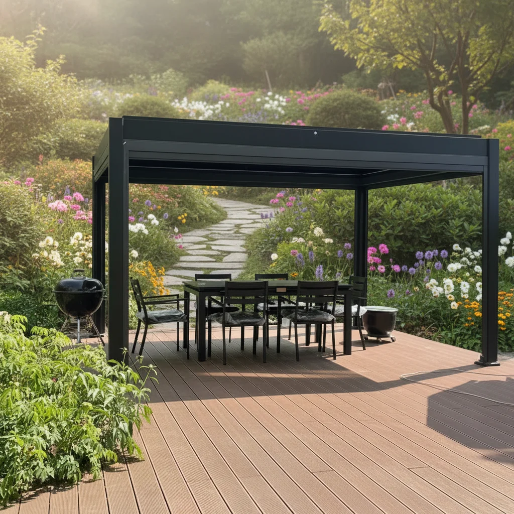 Environmentally Friendly Rainproof Pavilion Outdoor Barbecue Party Gazebo Heavy Duty Easy To Assemble Aluminum Alloy Pergola