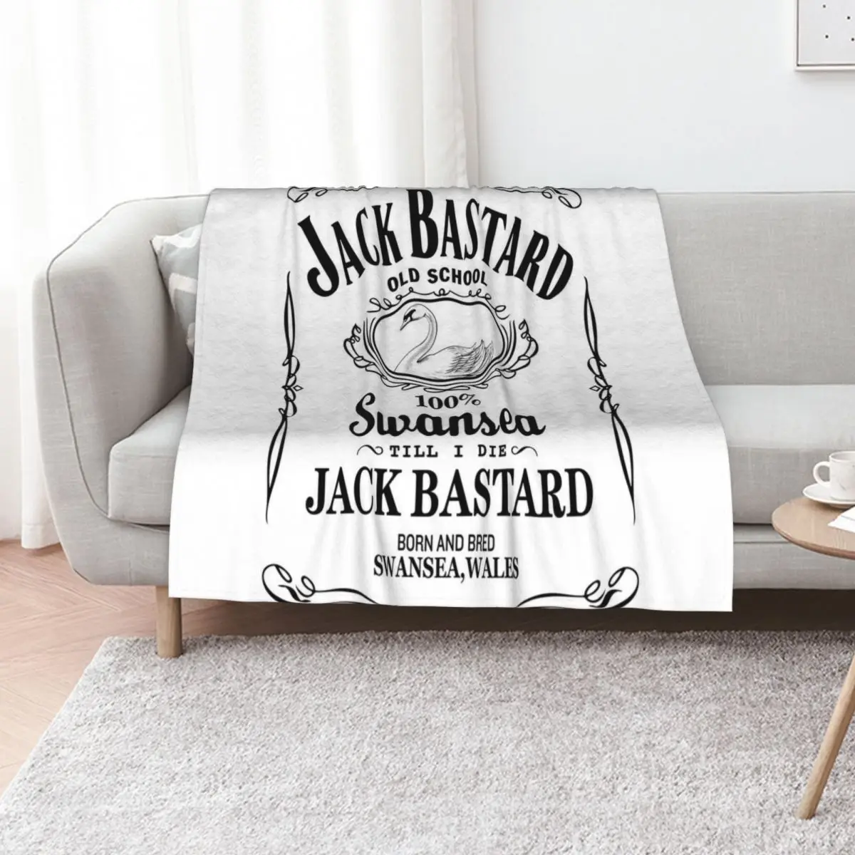SWANSEA - JACK BASTARD B+W Throw Blanket Warm Comfortable Blanket Gift for Parents Friends