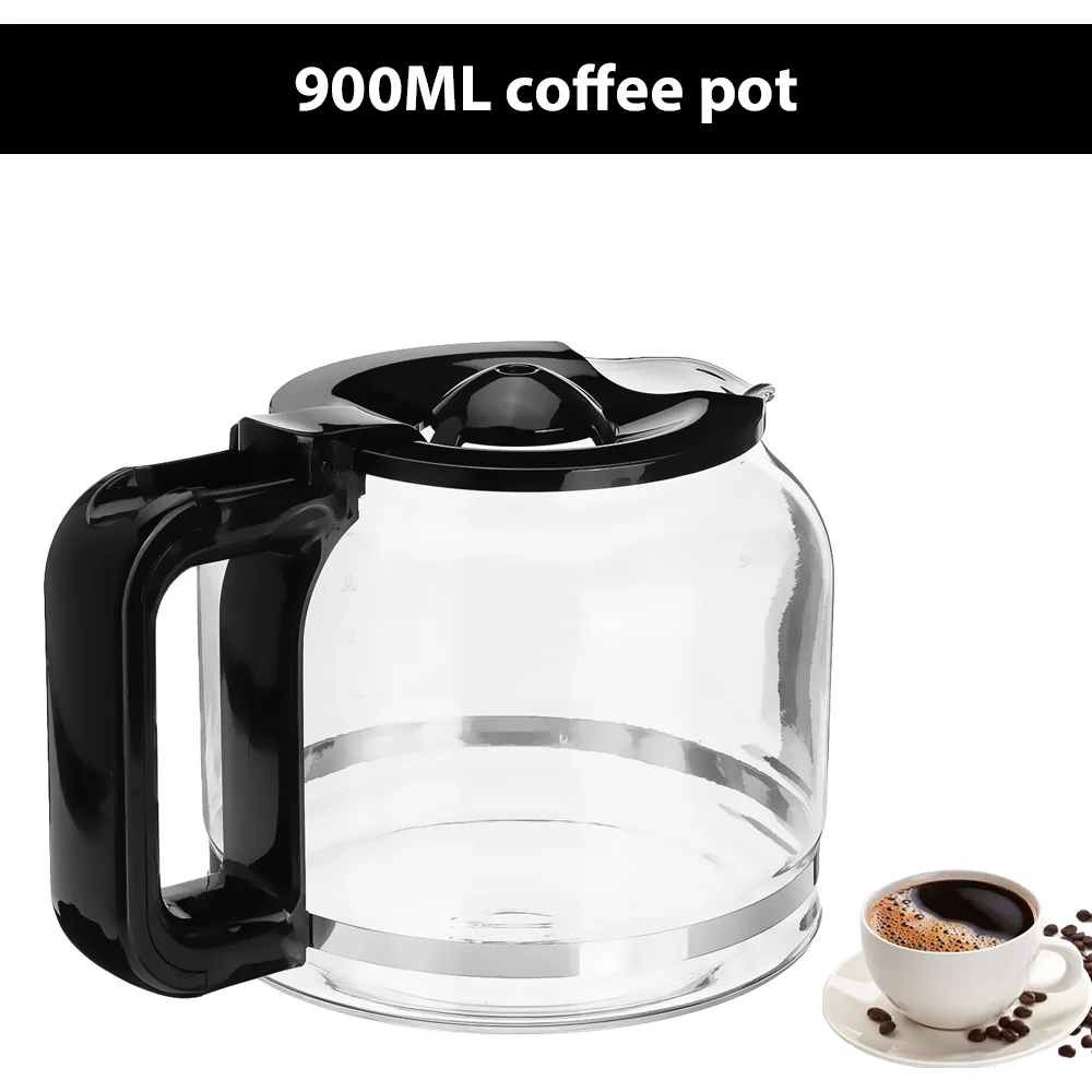 Coffee Maker with Timer, America Drip Coffee Machine, 900ml Glass Teapot, 950W 1.5L Filter Coffee Maker Anti-drip, Visible Water