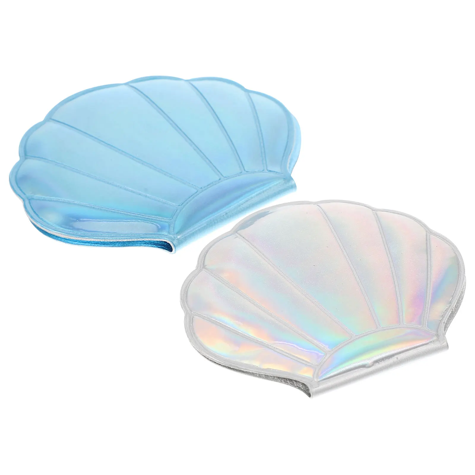 

2Pcs Compact Makeup Mirror Portable Travel Mirror Shell Design Double Sided Foldable Handheld for Outdoor Indoor Use
