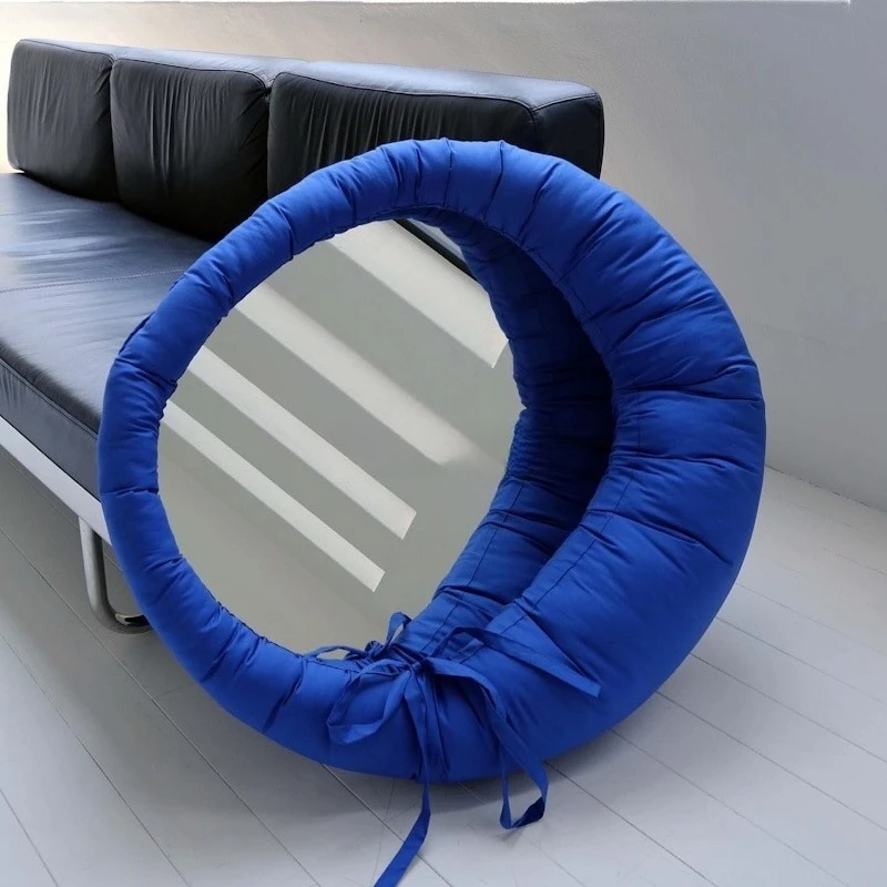 Modern design style cloud cotton frame semi-circular pendant cushion pillow filled floor mirror
