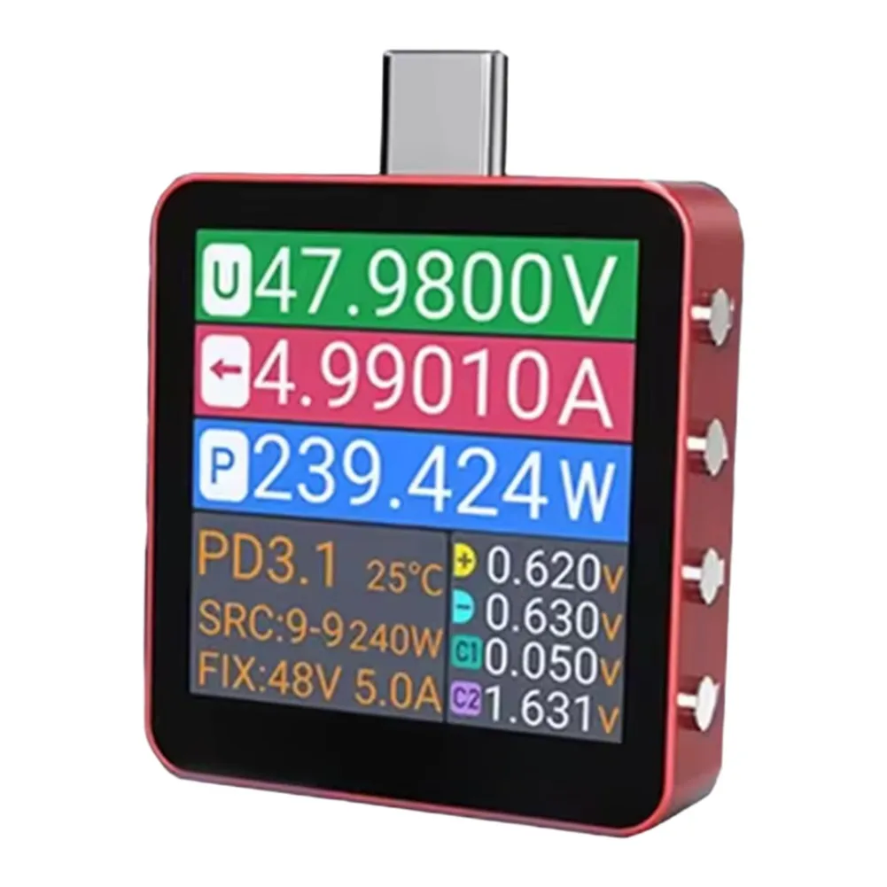 Digital USB Charging for Power Analyzer C2 for Pro Real Time Voltage Current Power Monitoring for Phones Power Banks Chargers