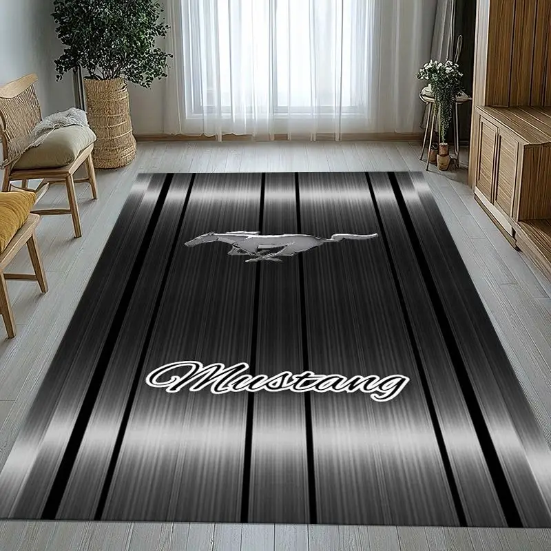 Vintage M-Mustang Racing Biker Garage Soft Non-Slip Large Area Rug for Living Room,Bedroom Carpet Mat for Sofa,Moto Home Decor