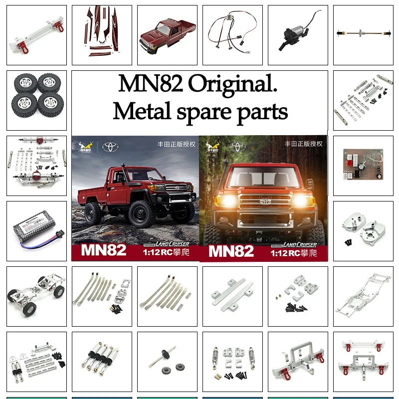 MN MN82 LC79 RC Car Parts Metal Upgrade Shock Absorber Drive Shaft Steering Gear Servo Tires Wheel Hub  Car Accessories MN MODEL