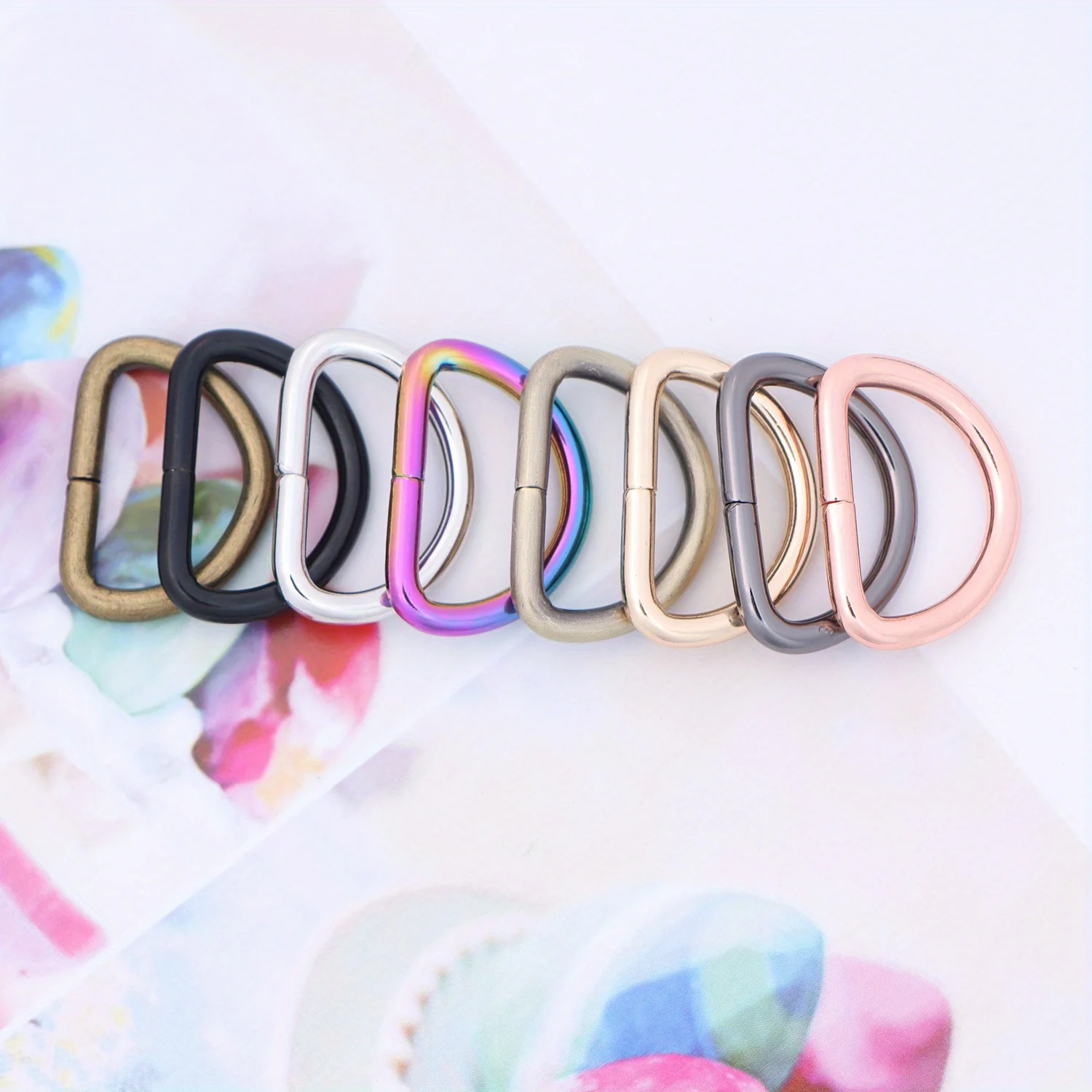 10pcs Metal D Ring Buckle Metal Bags Buckles Hooks Bag Strap Connector Hardware DIY Sewing Accessories