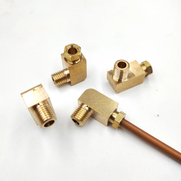 Machine tool lubrication Brass oil Pipe Fitting 4 6 8mm OD Tube Compression Ferrule Tube Compression Fitting Connector