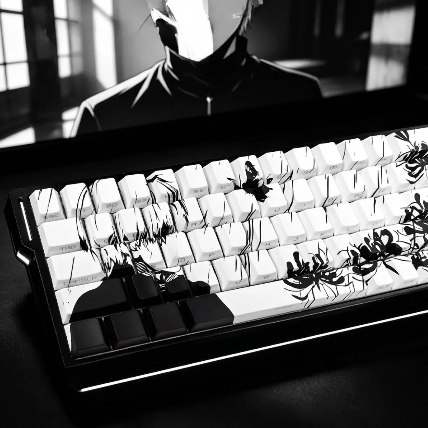 

Cherry Profile Side Printed Backlit Keycaps 74 129 Keys PBT Personalized Custom Keycap Set for Mechanical Keyboard