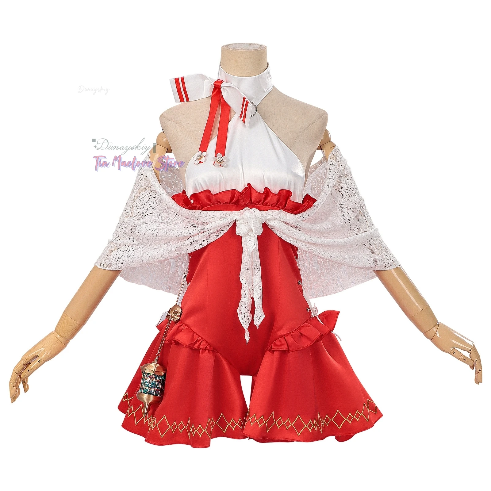 

Game Fgo Fate/Grand Order Ereshkigal Cosplay 코스프레 Red Dress Lace Shawl Golden Wig Full Set Carnival Suit Halloween Party