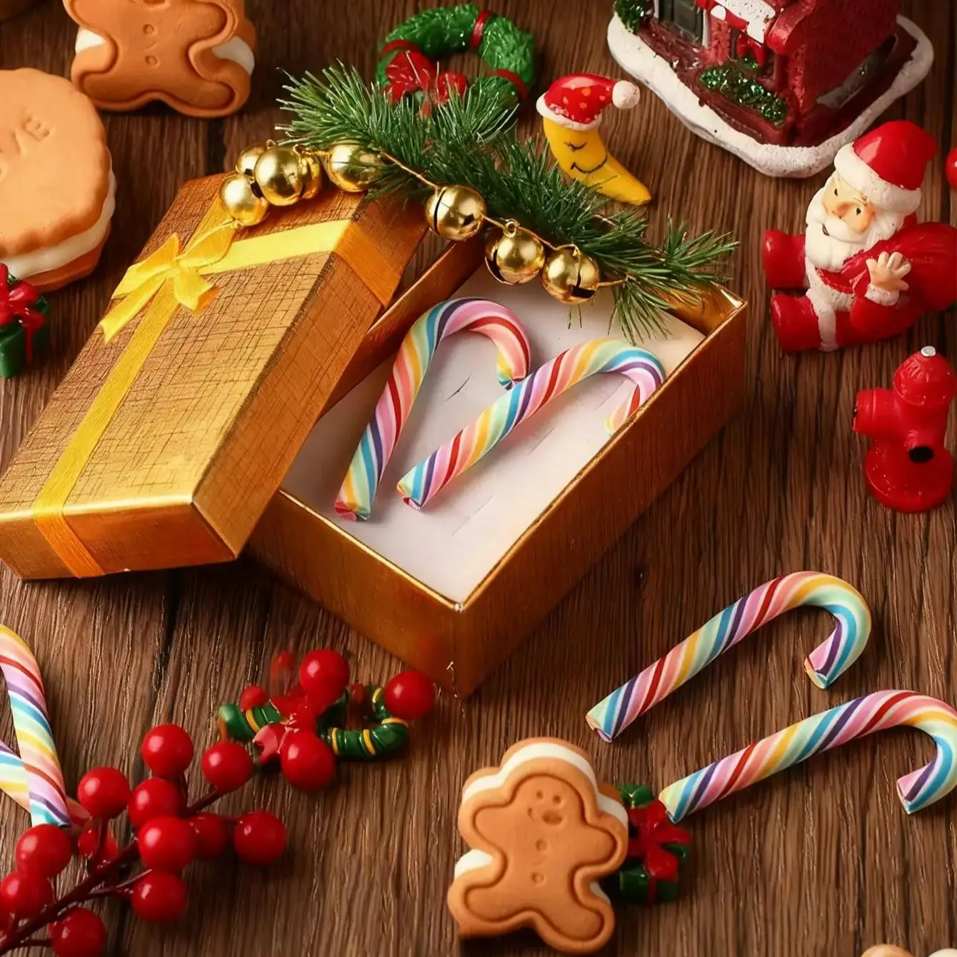 30 قطعة من قصب الحلوى الملونة بحجمين لتزيين عيد الميلاد لطاولة العطلات ومزهرية متناثرة وحشو الحرف اليدوية