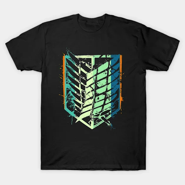 

Attack on Titan Animation Derivatives Pattern Printing T-shirt Men's 2025 Summer New Fashion Cotton Oversized Casual Streetwear