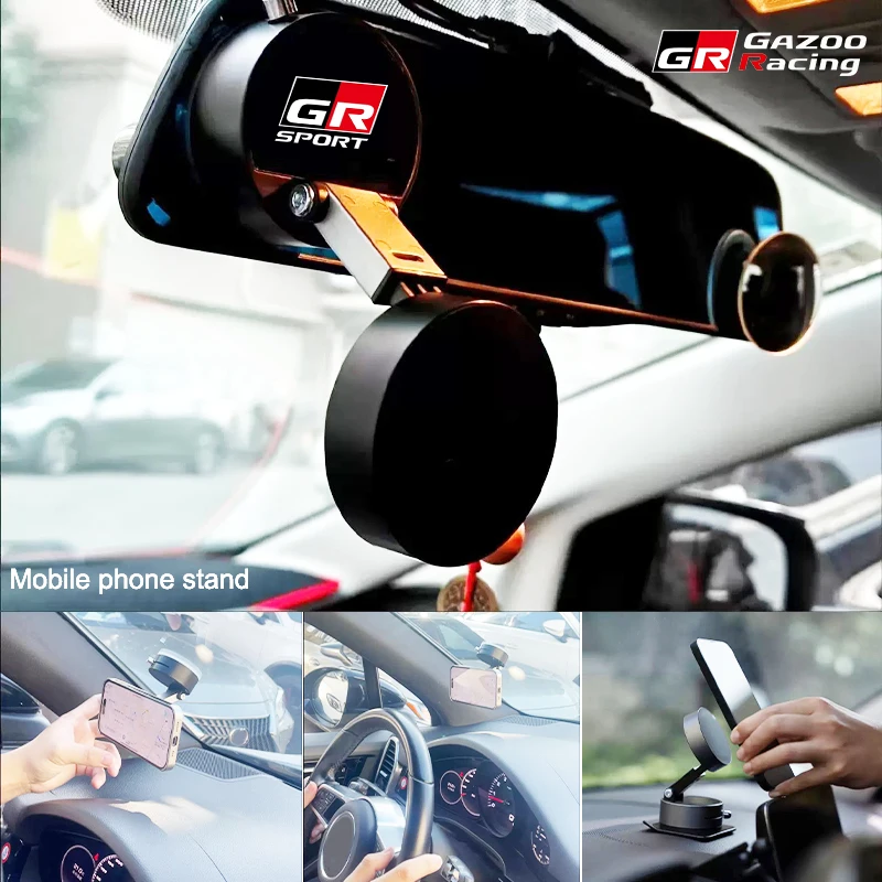 

Vacuum Suction Cup Magnetic Phone Holder Multi-functional Foldable For Toyota GR Sport Gazoo Racing Yaris 86 Corolla Hilux Supra
