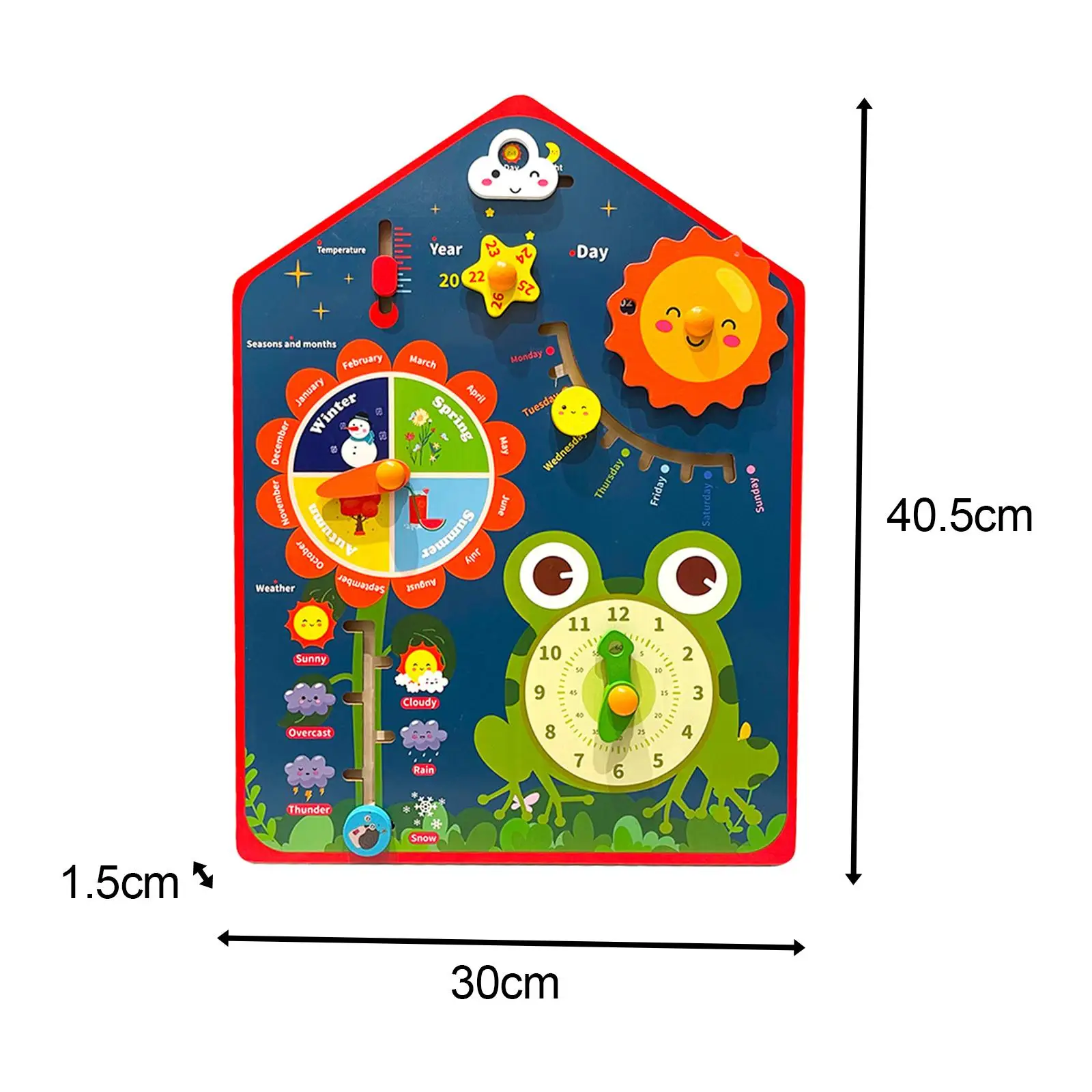 Reloj de juguete educativo portátil, instrumento de enseñanza de primer calendario, juguete ocupado