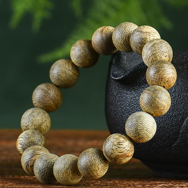 Beiganbalu Emperor Green Agarwood Bracelet 12mm Old Material Buddha Beads 8g Wenwan Wood Gift