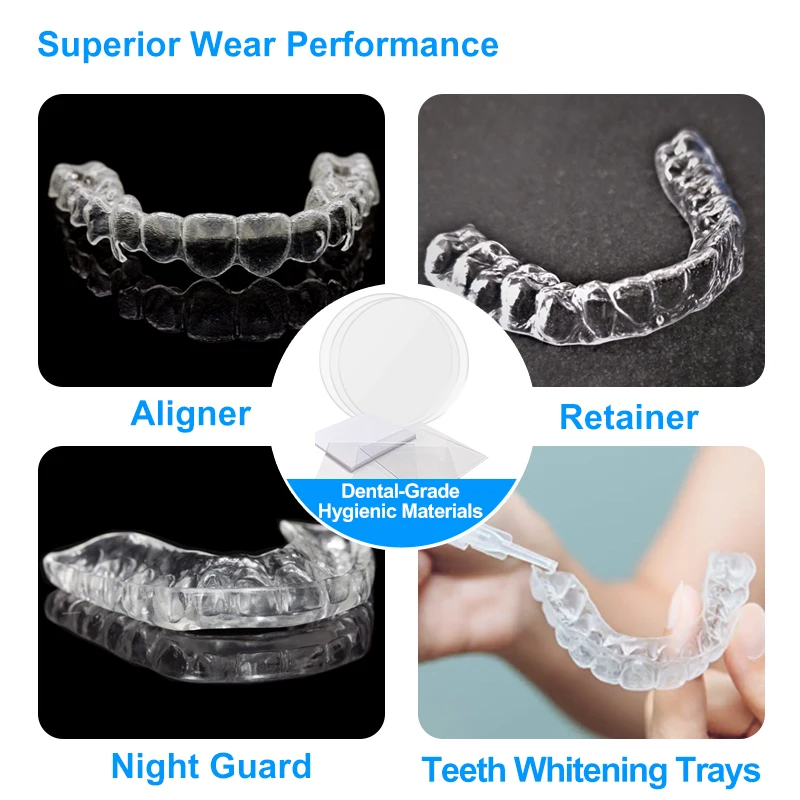 Dental Vacuum Forming Sheets Dental Lab Orthodontic Splint Retainer Slice Thermoforming Materials Soft/Hard Plastic1.0/1.5/2.0mm - view 5