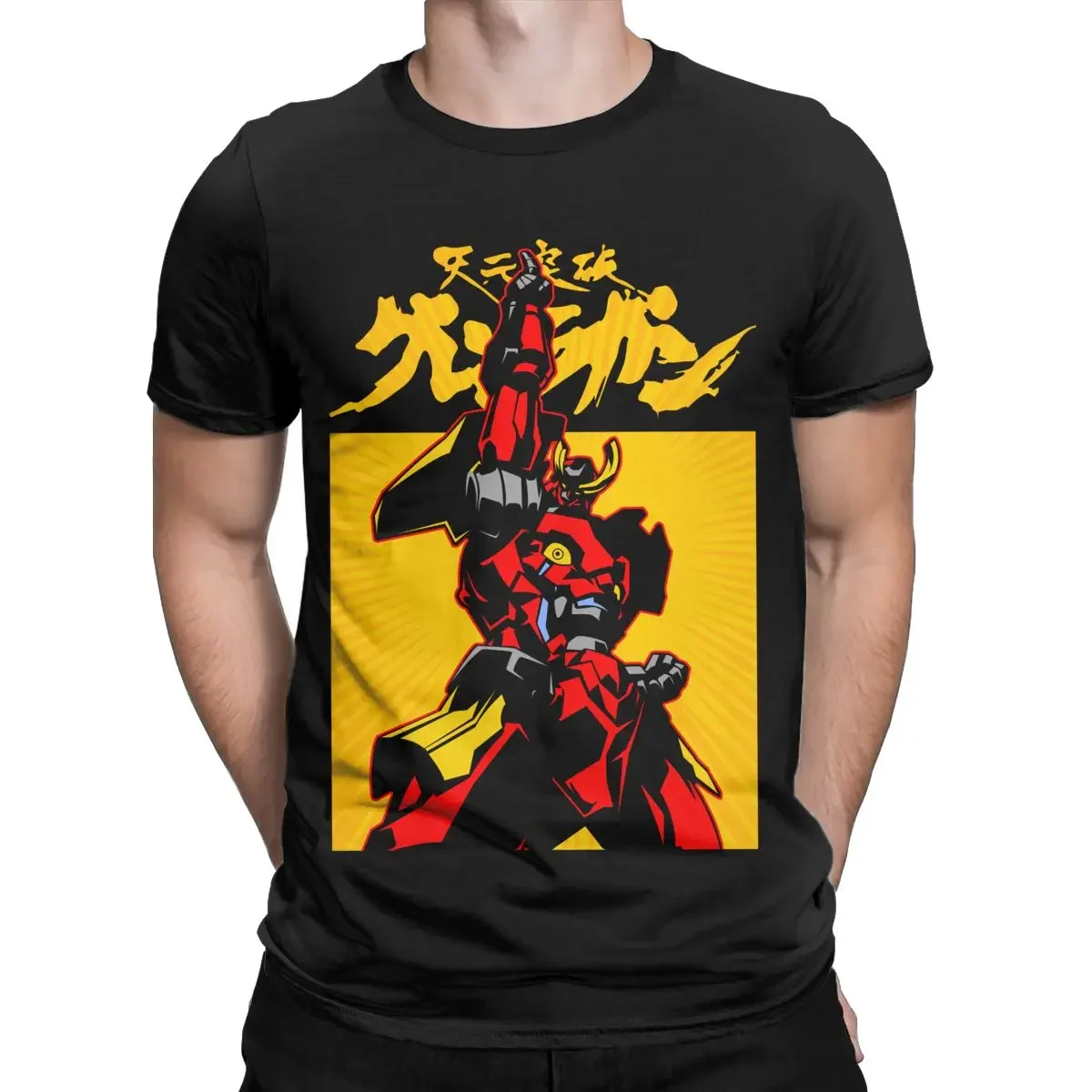 236 Gurren Cover vintage anime mecha Vintage kamina tengen toppa yoko 100% Cotton Short Sleeve T Shirts O Neck Clothing Gift