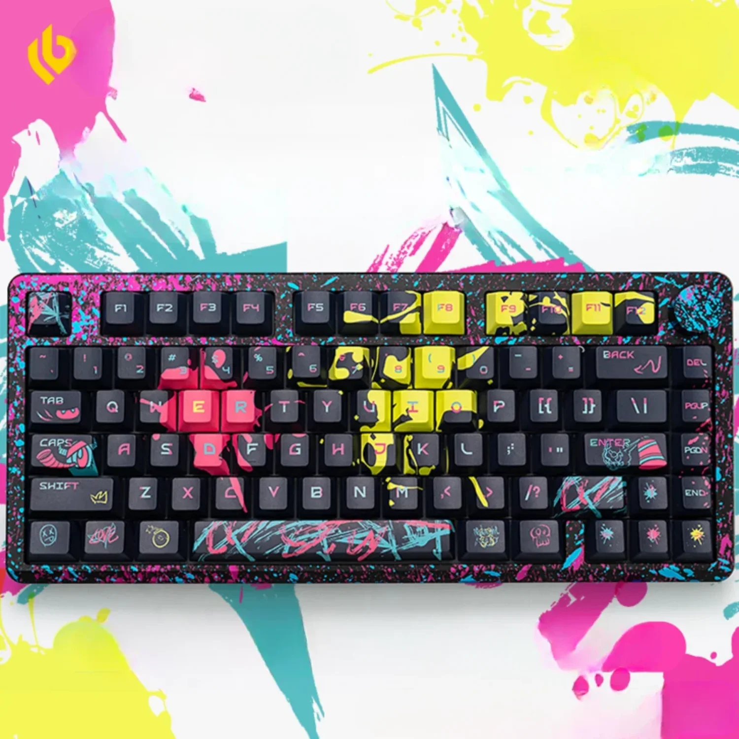 Imagem -04 - Side Gravura Cherry Keycaps Criativo Gravura Positiva Pbt Graffiti para Hi75 Hi8 68 87 98 104 108 Teclados Mecânicos mx