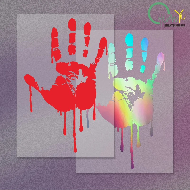 Blood Handprint Car Personalized Body Rear Window Triangle Window Terror Vinyl Waterproof Electric Car Sticker