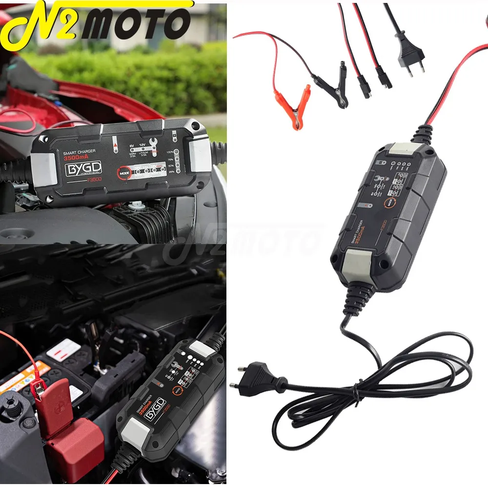 

Lithium Charger 3.5 Amp Automatic Battery Charger 6V 12V Pulse Repair Battery Maintainer Trickle Charger For Car Lawn Mower Boat