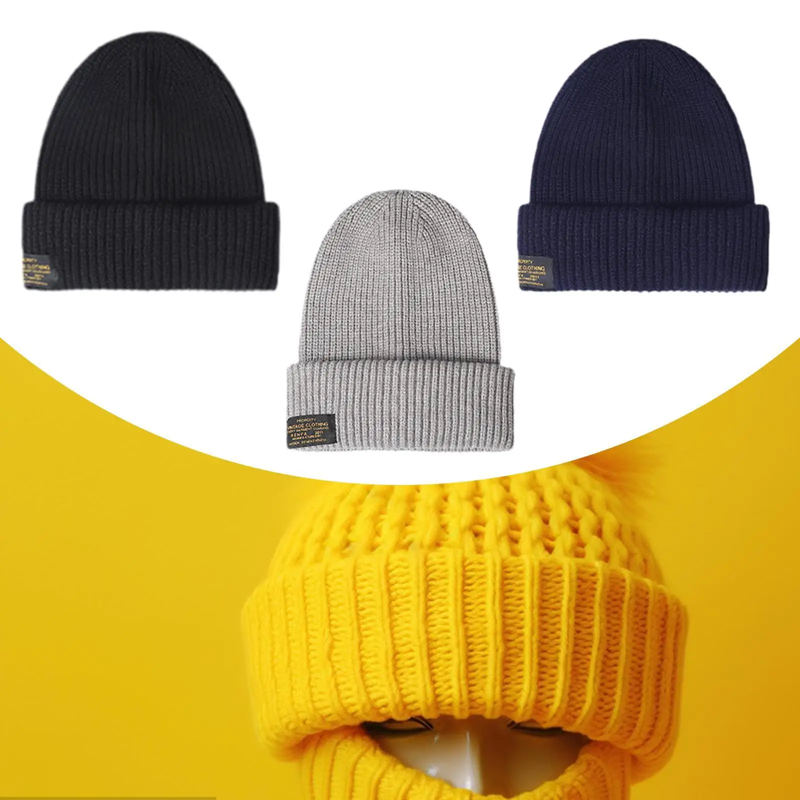 قبعة شتوية نسائية مريحة متماسكة سميكة خفيفة الوزن 2 في 1 قبعة دافئة لـ