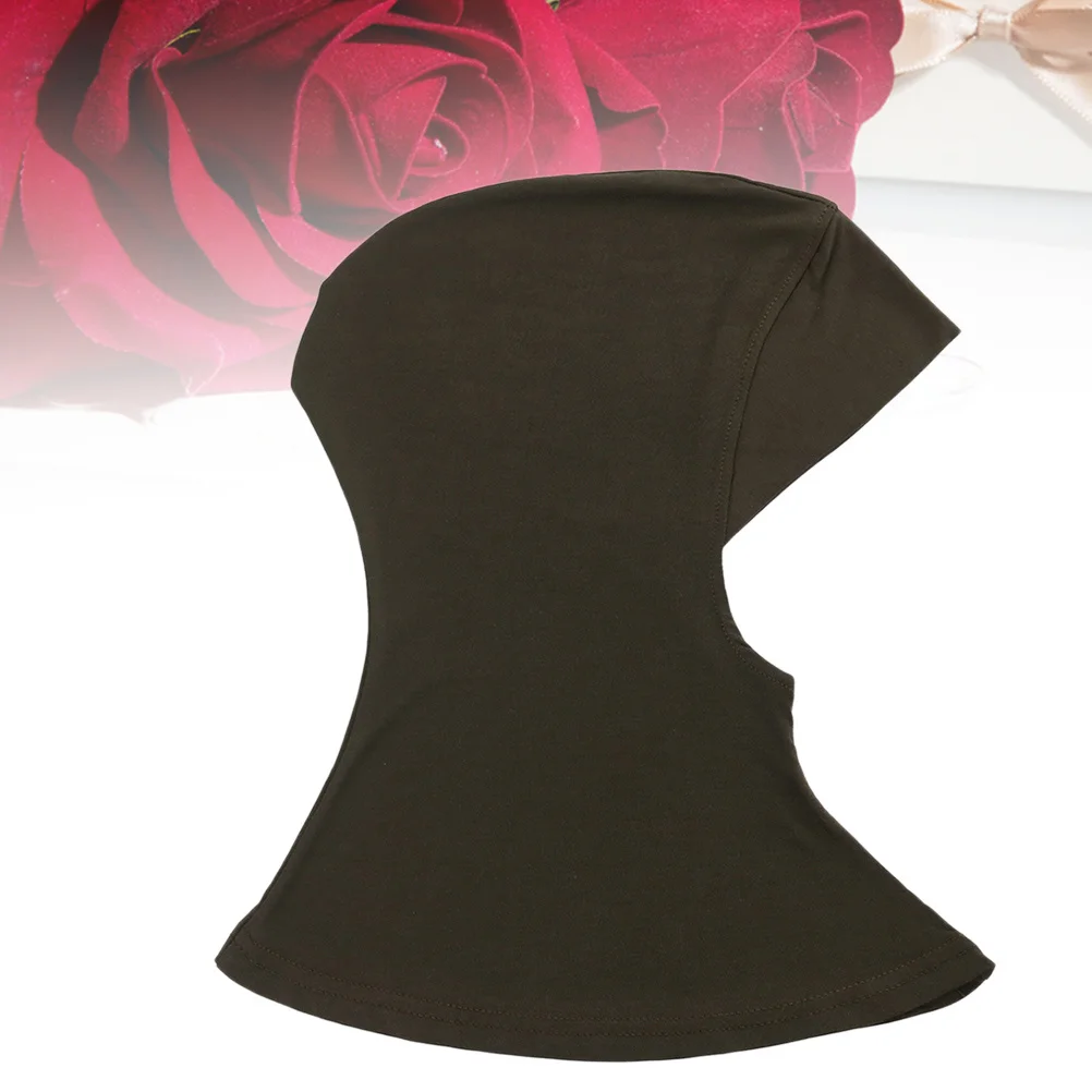 

Мусульманский хиджаб, внутренняя кепка, регулируемый полный чехол, легкий бесшовный эластичный костяной капот, шарф на шею 35x24 см, кофейный исламский