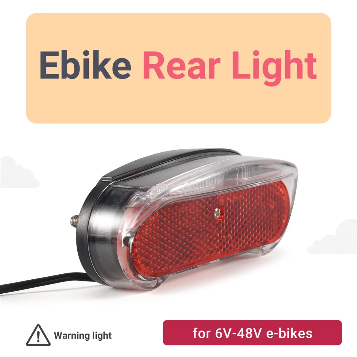 6 فولت-48 فولت E-الدراجة الخلفية ضوء دراجة كهربائية الذيل ضوء E-سكوتر ليلة السلامة LED تحذير لمبة خلفية غنية