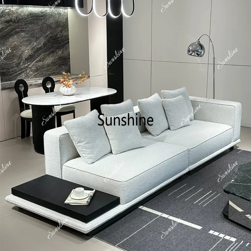 Italian minimalist sofa villa large apartment large flat layer cotton and linen fabric combination