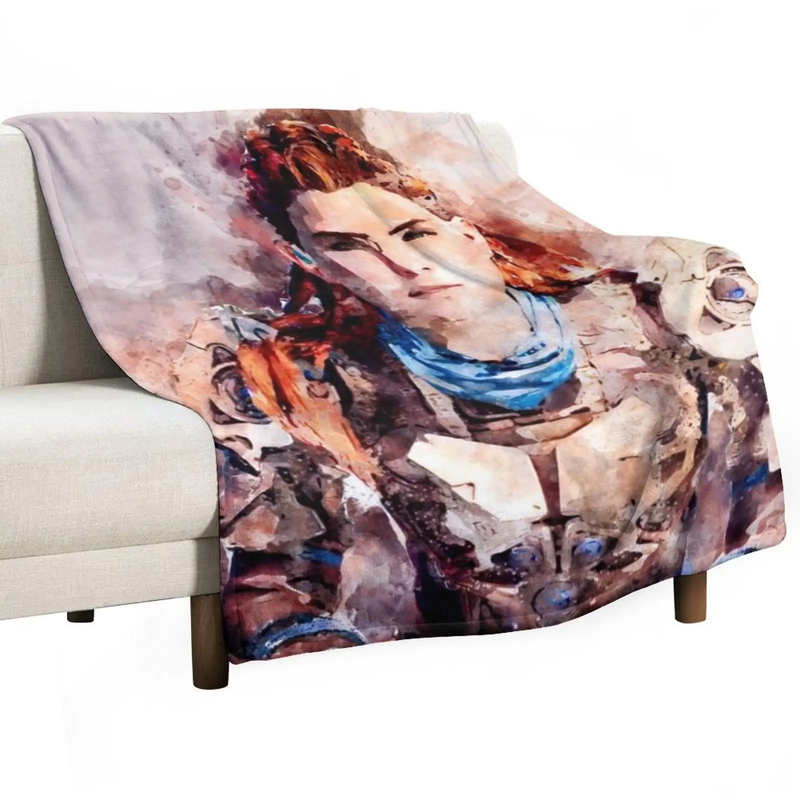 

Aloy Watercolor painting Throw Blanket Soft Beds Sofa Beautifuls Sofas Blankets