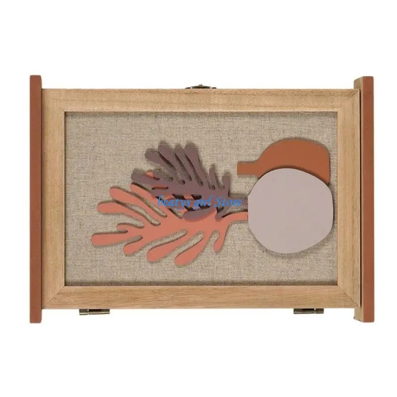 

C7AB Multifunction Wooden Organizers Wall Mount 6 Metal Hook Lockable Cabinet for Hallway Entryway Office Decor