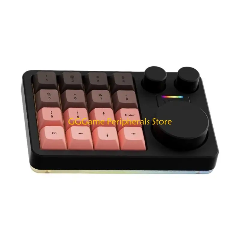 

U55B 16Key Mini Keyboard 3 Knobs Programmable Customizable For Gaming Office