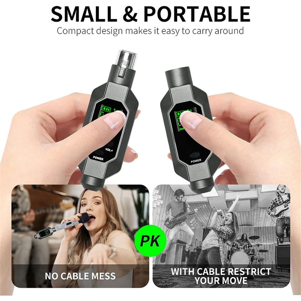 

X61A_UHF Wireless Mic Converter XLR Transmitter&Receiver for Dynamic Mic