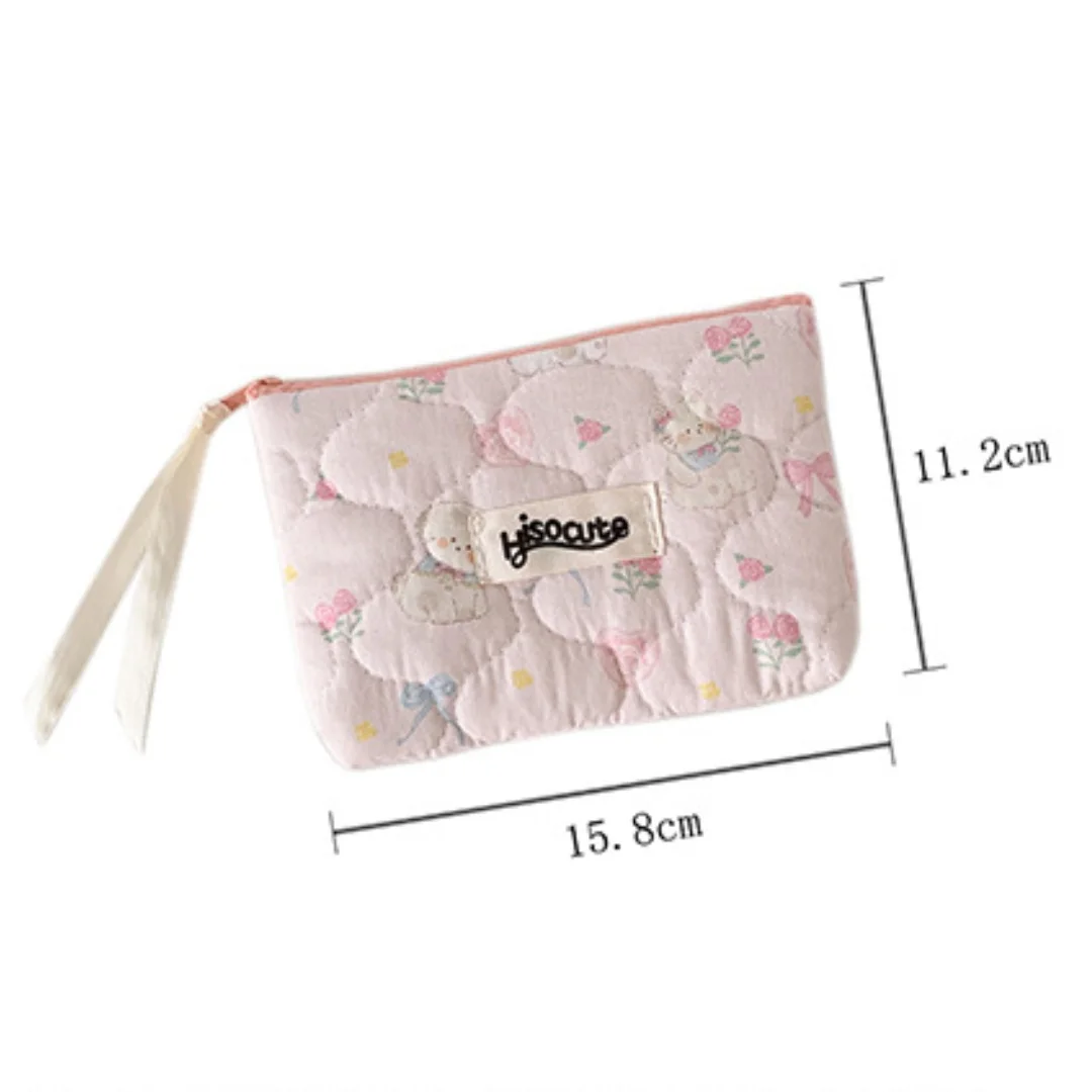 

Ins Cute Quilted Coin PursePortable Travel Wallet Lipstick Earphones Card Bag Small Sundries Organizing Bag