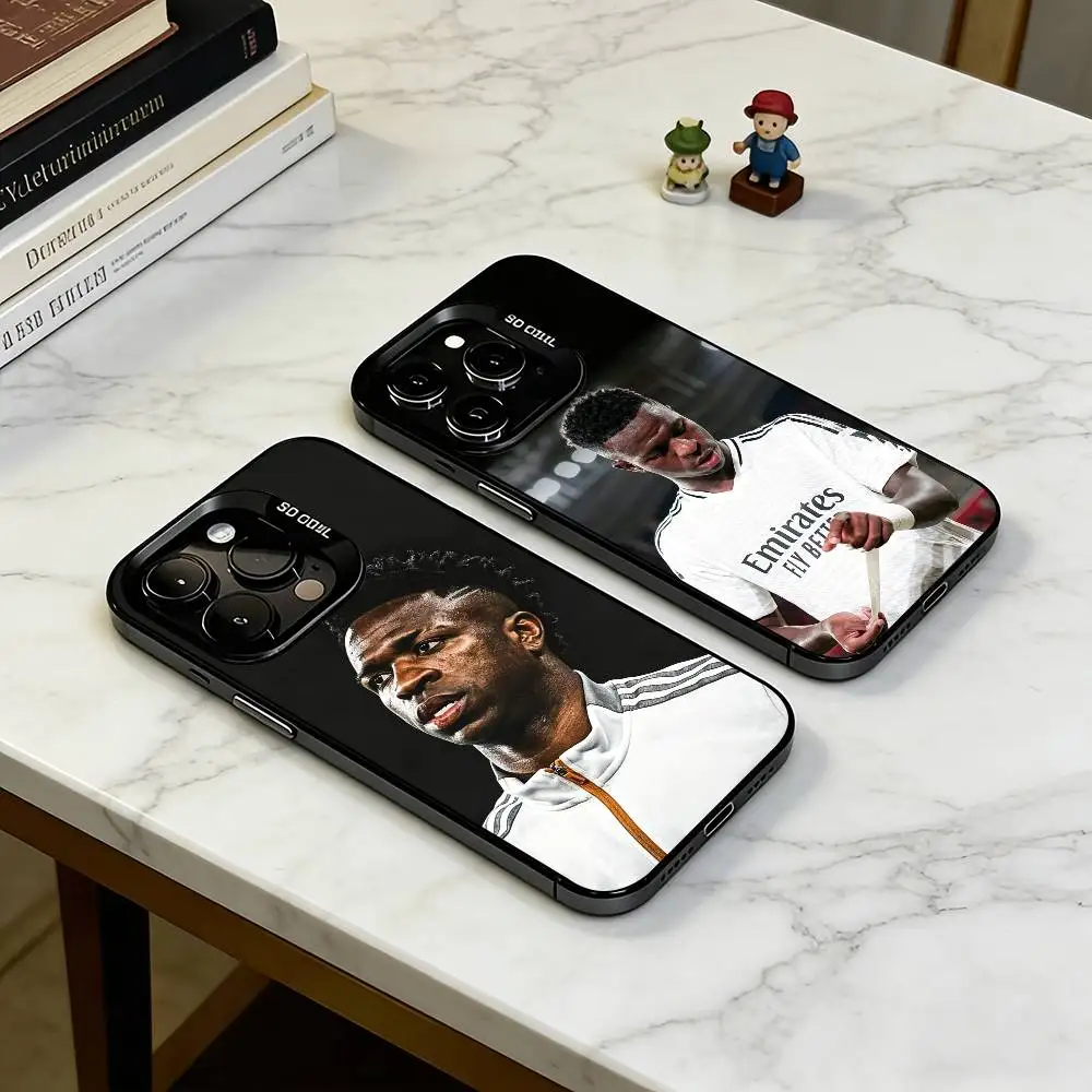 

V-Vini Jr. Brazil Soccer Fan Phone Case For iPhone 17,16,15,14,13,12,11 Plus,Pro Max,XS,Colorful Silver Phone case Funda Cover