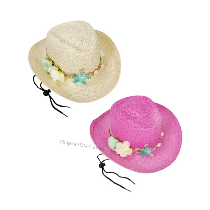 

Classical Woven Straw Hat Breathable Outdoor Activity Beach Hat For Children H7EF