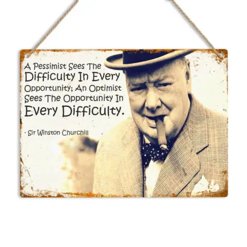 CHURCHILL QUOTE Retro Metal Sign Wall Plaque Man Cave British Bar pub-Aluminum