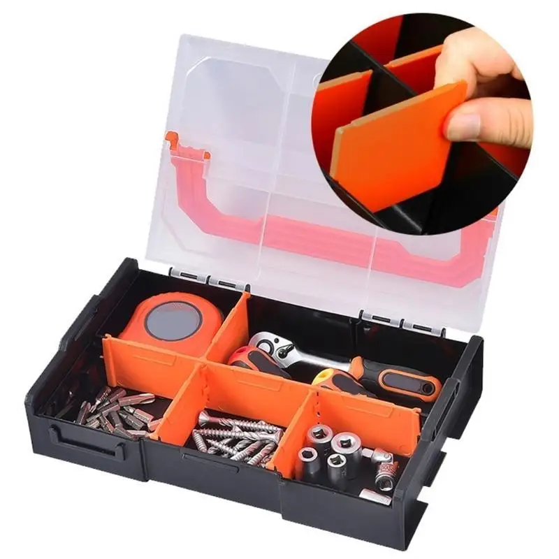 Imagen 5: Caja organizadora almacenamiento herramientas plástico resistente 652F con cubierta superior transparente y para